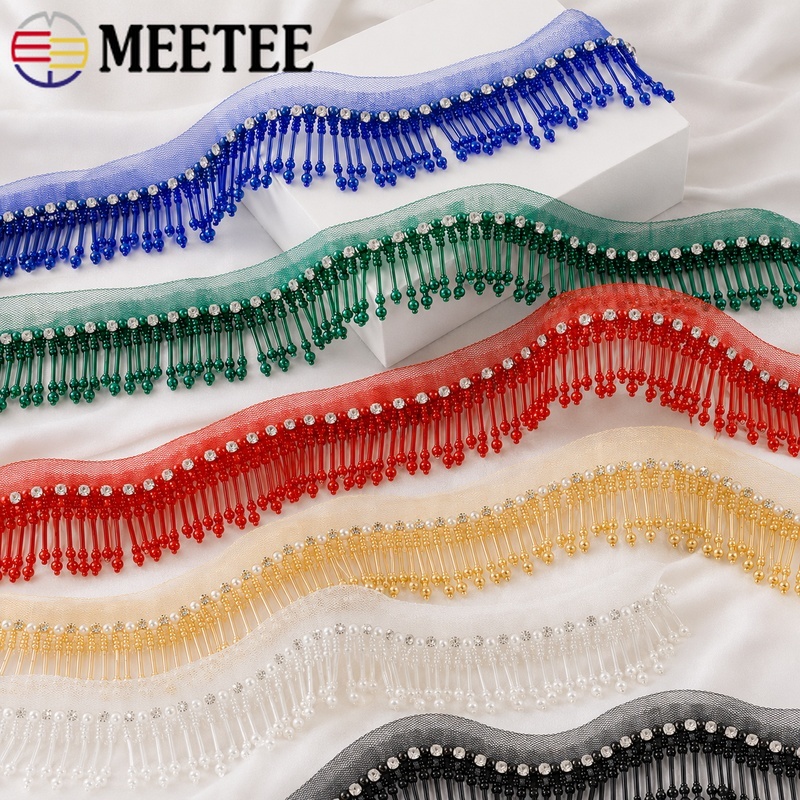 Beaded Trim Fringe - 1Yard 5cm Beaded Lace Trim Fringe