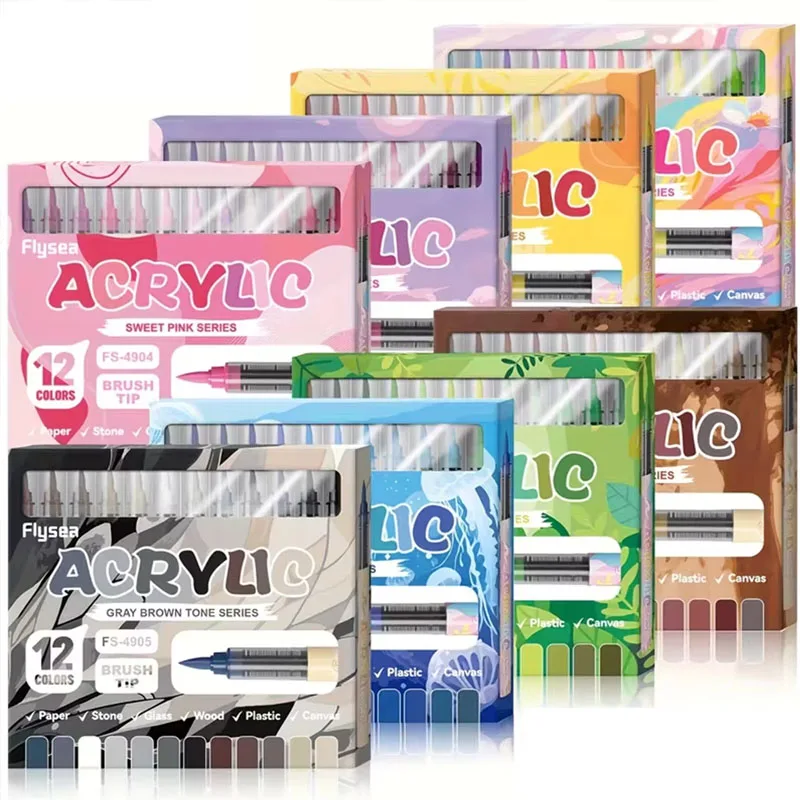 Copic Marker Sketch - 12 Colors Acrylic Markers Soft Brush