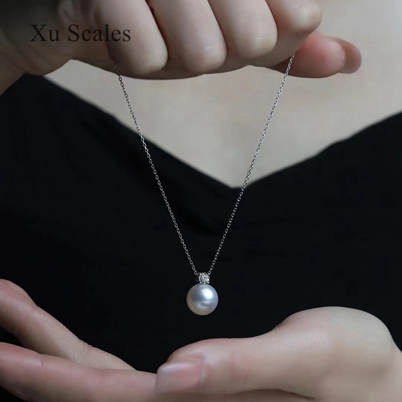 Pearl Trim Chain - Natural Pearl Pendant 9-11mm S925 Sterling