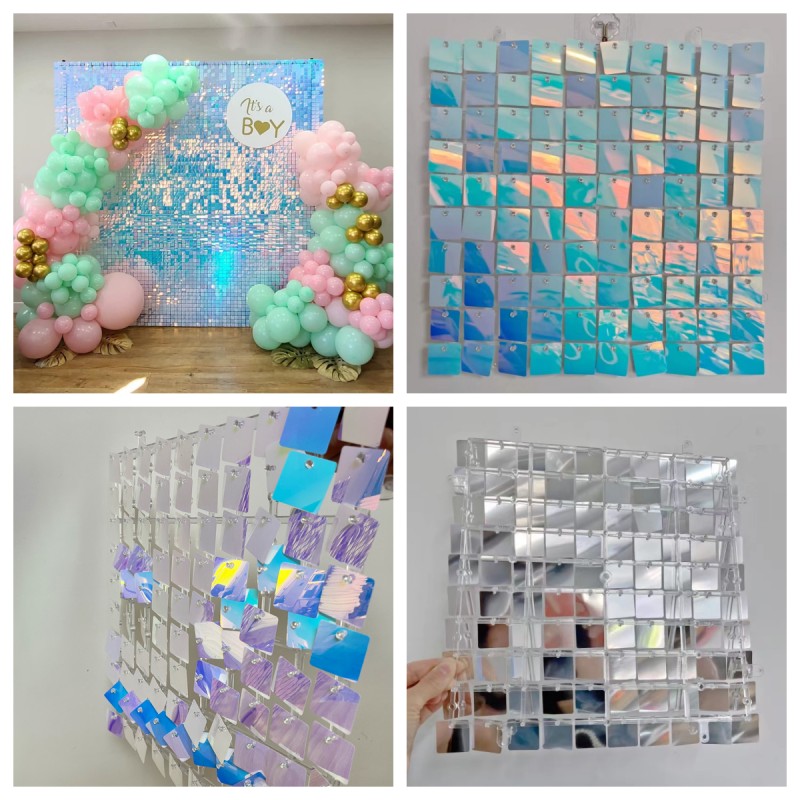 18 Pcs Sequin Panel Background - Sequin Fabric Panel ulasan dan harga