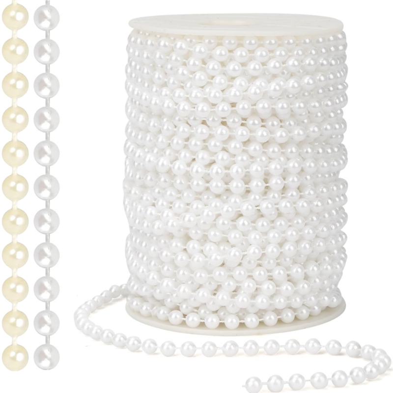 2/5m ABS Imitation Pearl Bead  - Pearl Trim Chain ulasan dan harga