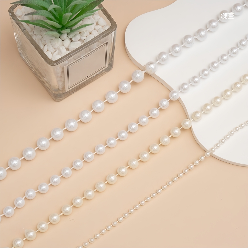 2/5m ABS Imitation Pearl Bead  - Pearl Trim Chain ulasan dan harga