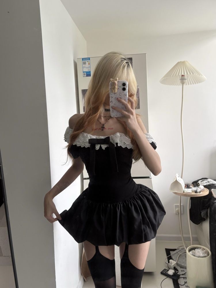 Coquette Korean Sexy Off Shoul - Elastic Lace Trim ulasan dan harga