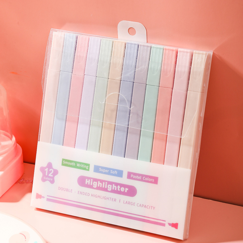 12 Pcs/Set Double Tip Highligh - Stabilo Marker Boss ulasan dan harga