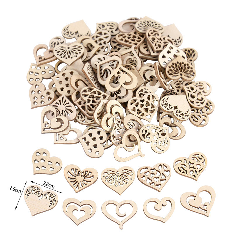 50/100pcs Hollowed Heart Patte - Embellish Craft ulasan dan harga