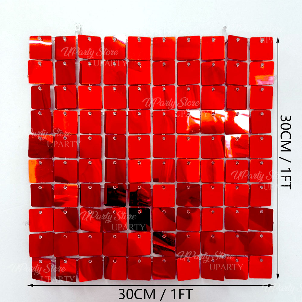 Red Shimmer Wall Backdrop Pane - Sequin Fabric Panel ulasan dan harga
