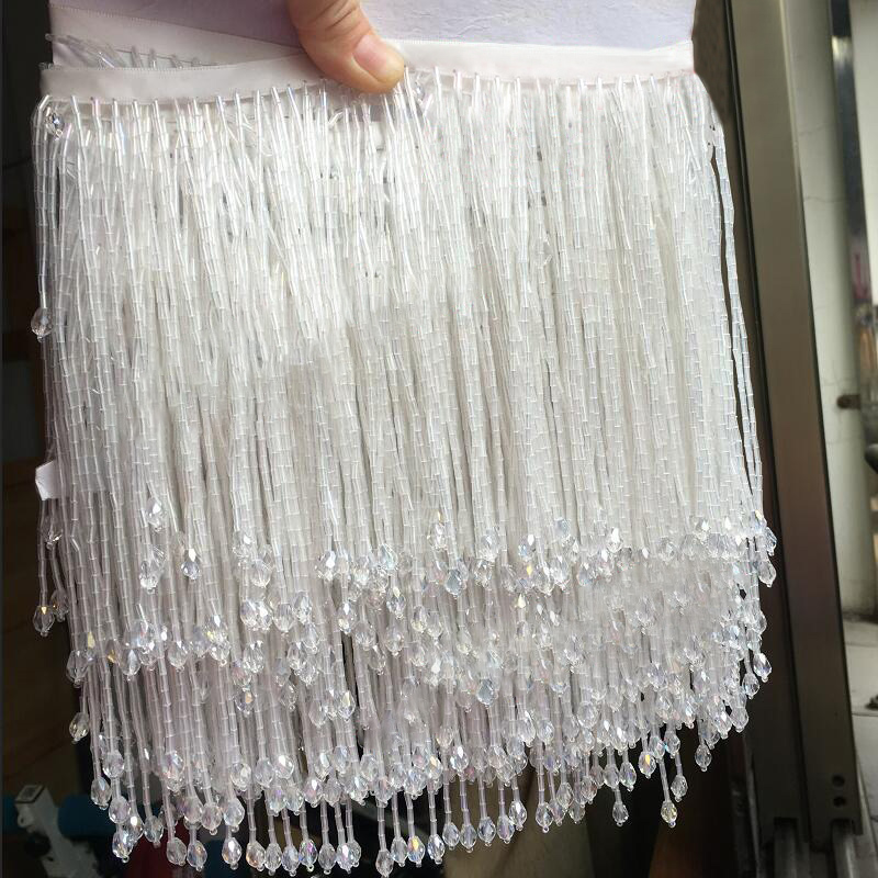 90x15cm Crystal Tassel Lace Be - Beaded Trim Fringe ulasan dan harga