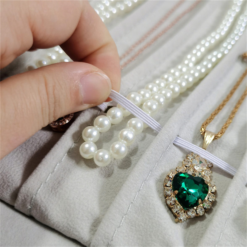 New Necklace Storage Roll Bag  - Velvet Ribbon Roll ulasan dan harga