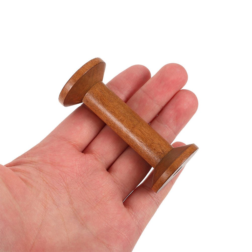 7Pcs Wooden Thread Spools Vint - Embroidery Craft ulasan dan harga