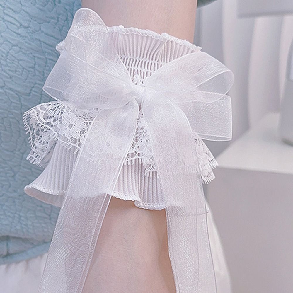 Arm Warmers Bowknot Arm Sleeve - Elastic Lace Trim ulasan dan harga