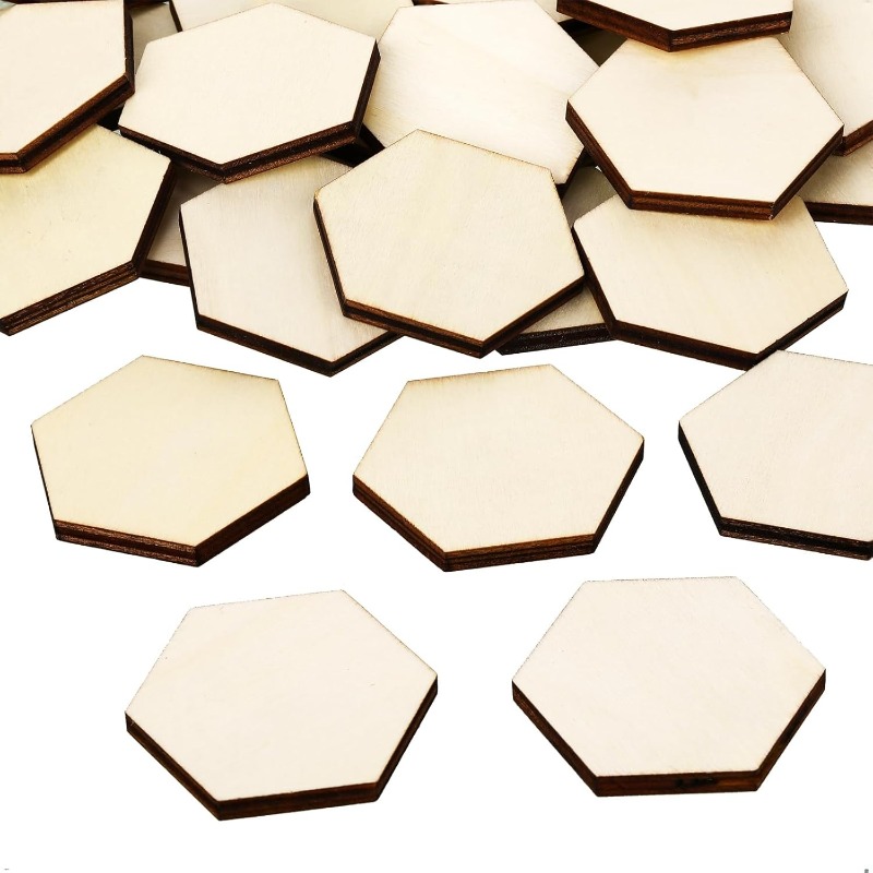 50PCS 4CM Unfinished Wood Hexa - Embellish Craft ulasan dan harga