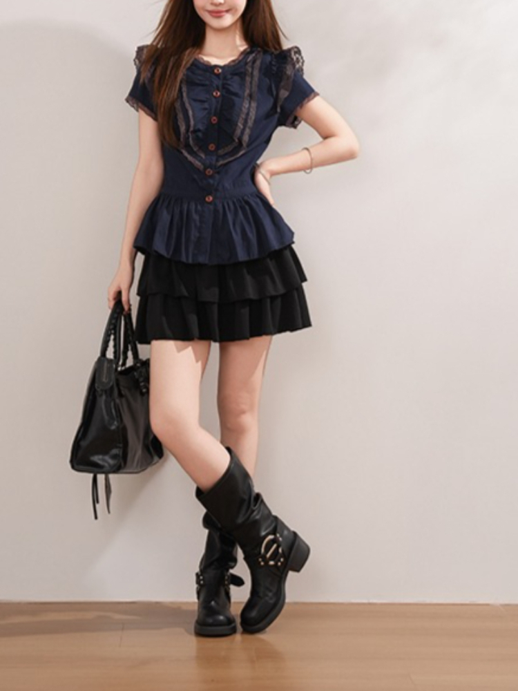 Vintage Gothic Japanese Women  - Elastic Lace Trim ulasan dan harga
