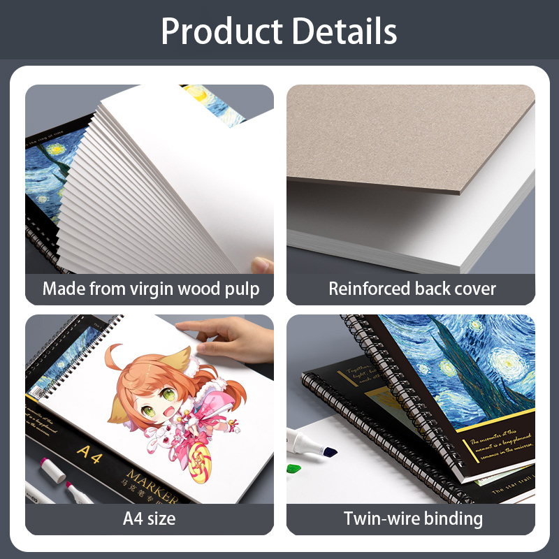 60 Sheets A4 Coil Sketchbook,  - Copic Marker Sketch ulasan dan harga