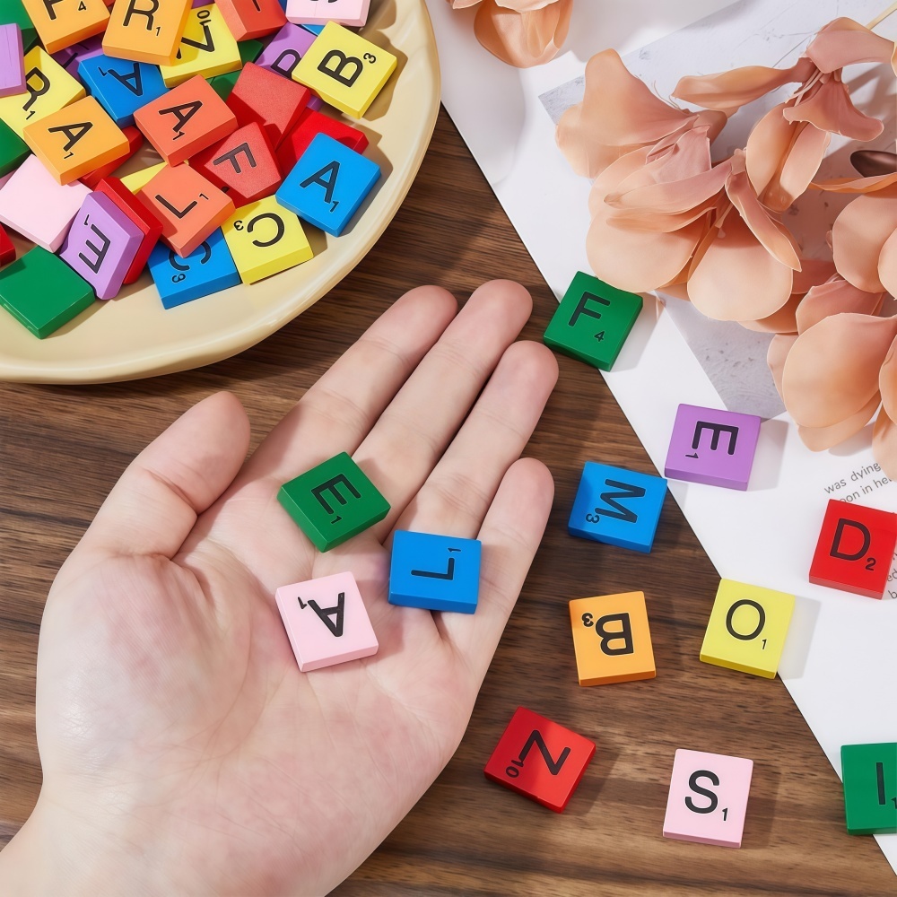 100PCS  Wooden Letter Cubes fo - Embellish Craft ulasan dan harga