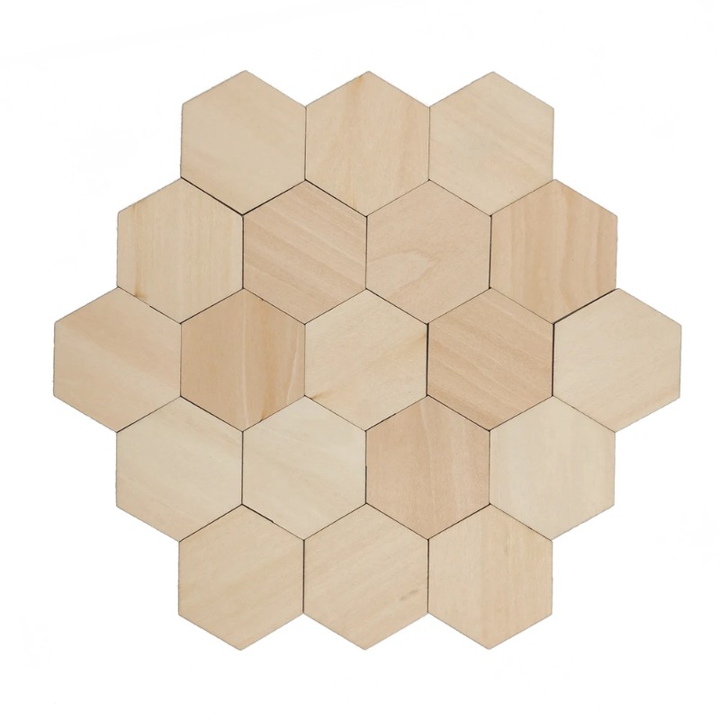 10-120mm Wooden Hexagon Blank  - Embellish Craft ulasan dan harga