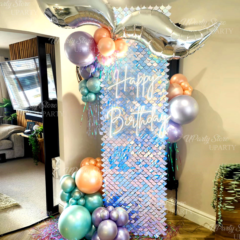 12pcs Mermaid Sequins Wall Pan - Sequin Fabric Panel ulasan dan harga