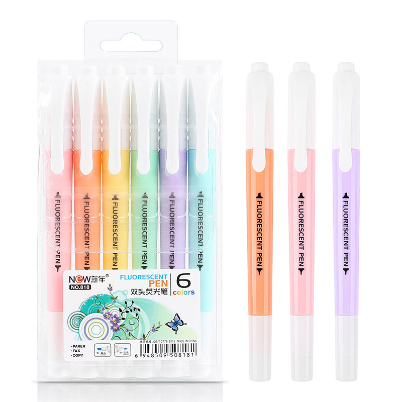6Pcs/Set Double Head Fluoresce - Stabilo Marker Boss ulasan dan harga