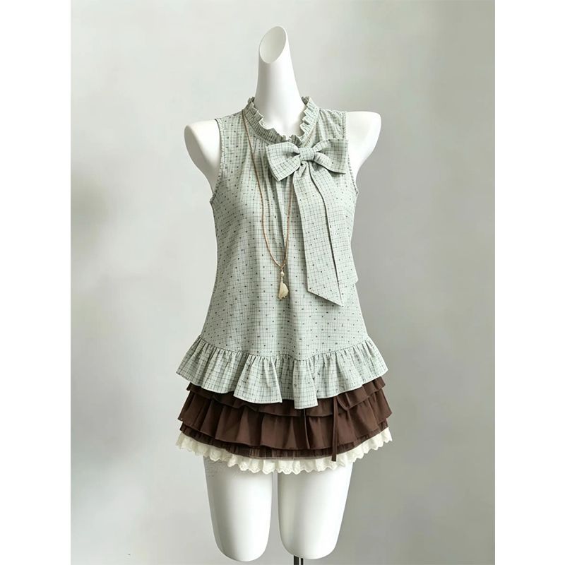 Japanese Vintage sweeti 2-Piec - Elastic Lace Trim ulasan dan harga