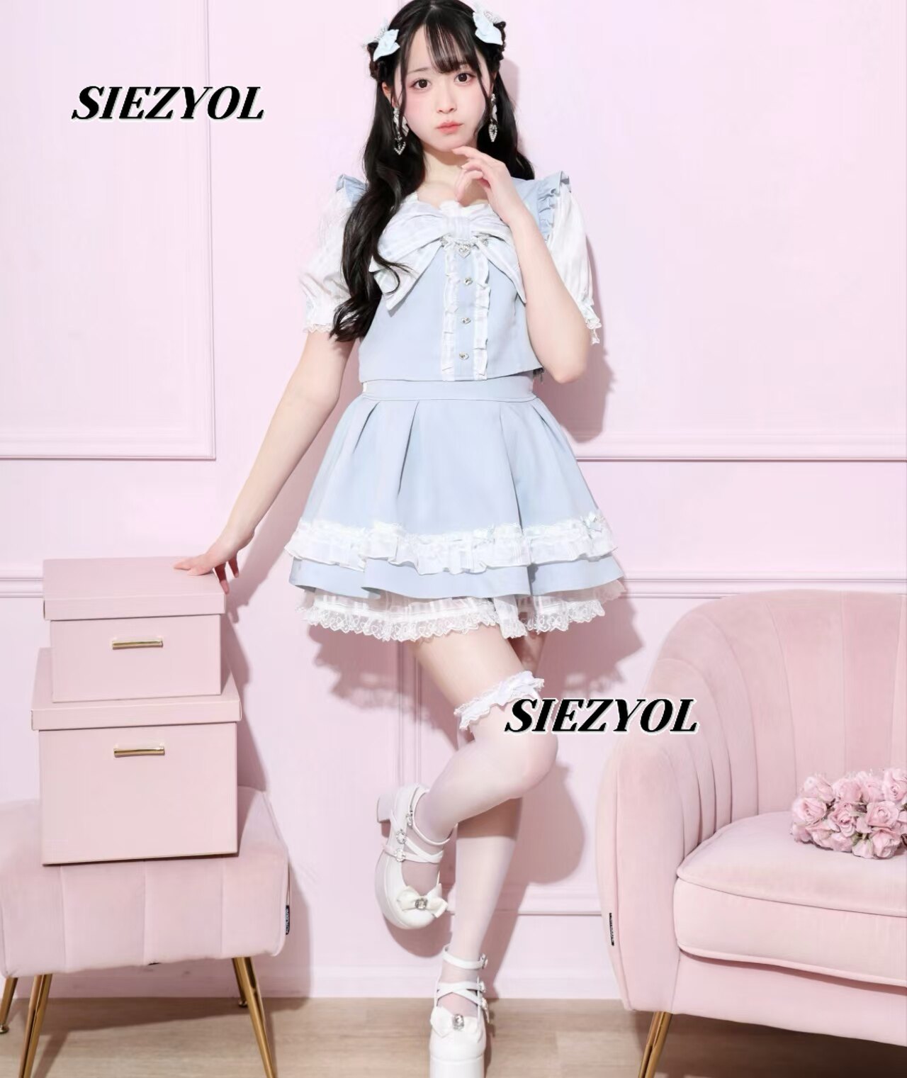 Sweet and Cute Girls' Two-piec - Elastic Lace Trim ulasan dan harga