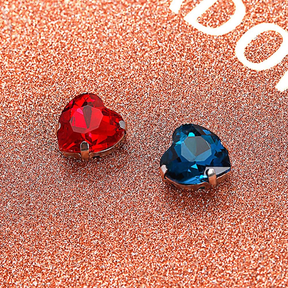 50Pcs/Pack Heart Shape Glitter - Sew On Rhinestone ulasan dan harga