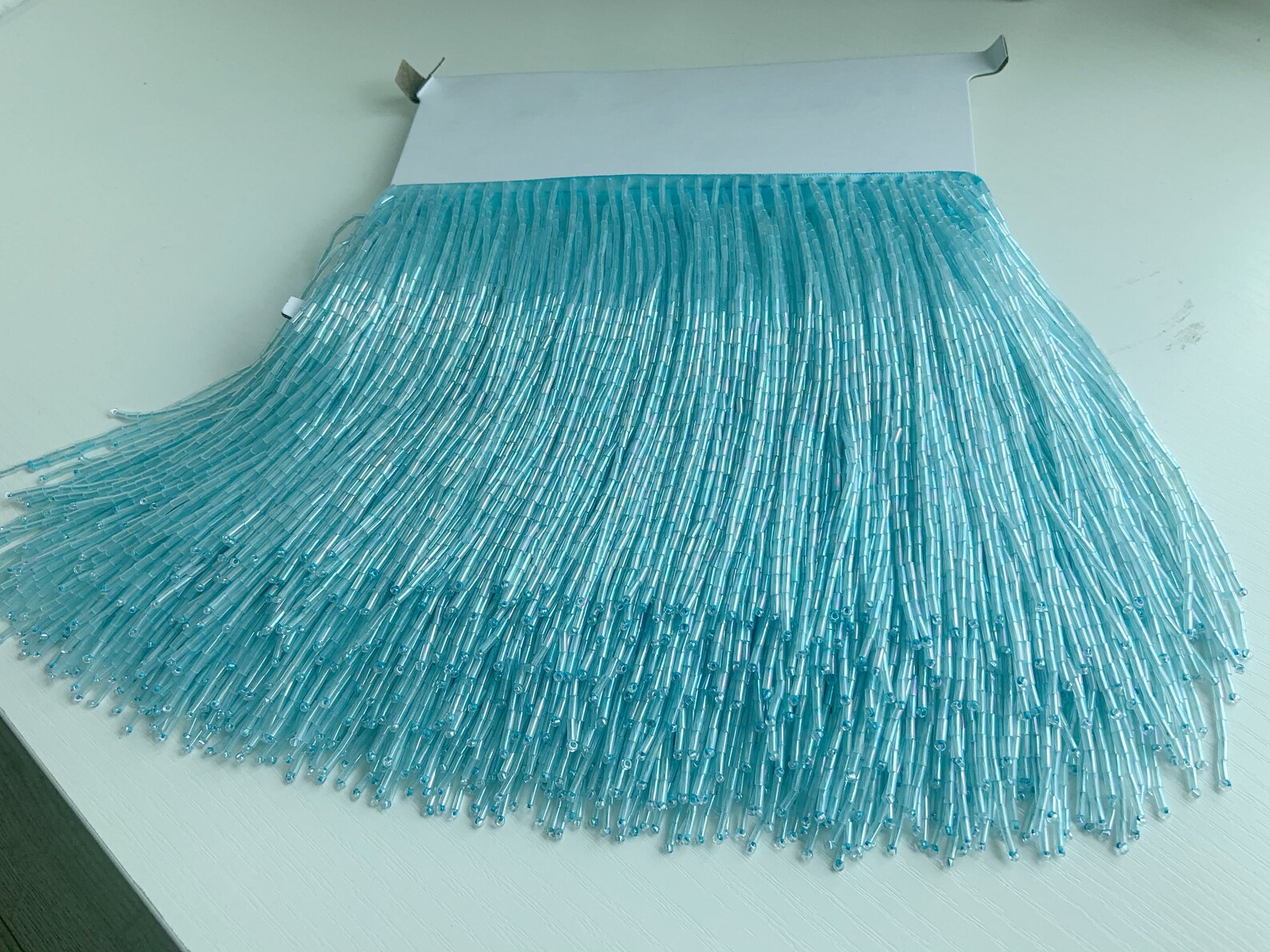 1 Yard Light Blue Bead Fringe  - Beaded Trim Fringe ulasan dan harga