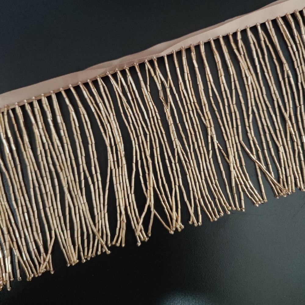 10cm Wide All Bugle Beads Bead - Beaded Trim Fringe ulasan dan harga