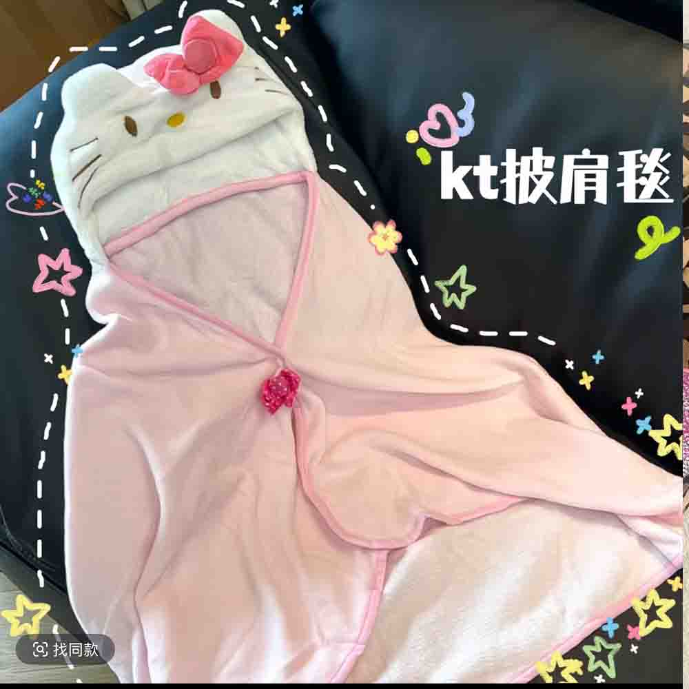 Cute Hellokitty Cloak Shawl Ai - Embellish Knit ulasan dan harga
