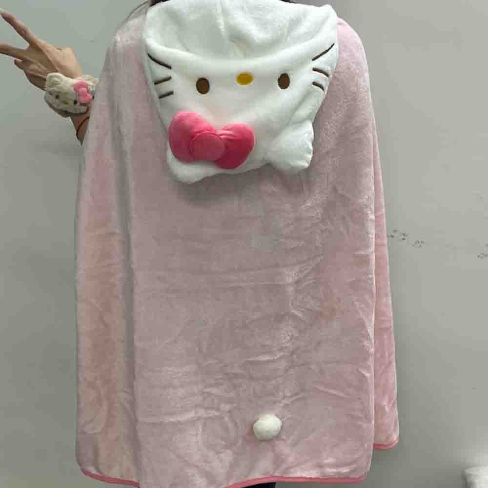 Cute Hellokitty Cloak Shawl Ai - Embellish Knit ulasan dan harga
