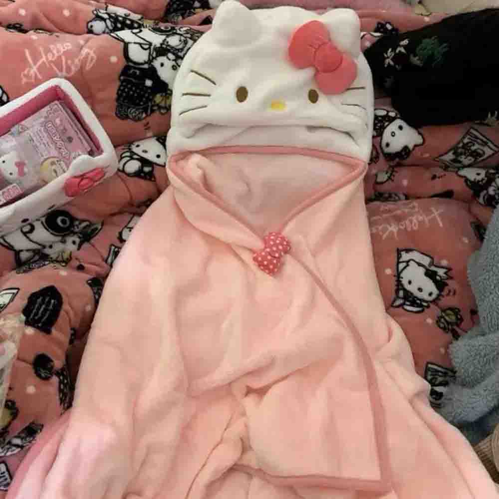 Cute Hellokitty Cloak Shawl Ai - Embellish Knit ulasan dan harga